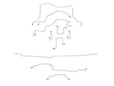 Fine Lines Complete Brake Line Kit; Stainless (98-01 4WD RAM 1500 Quad Cab w/ 8-Foot Box & 2-Wheel ABS)