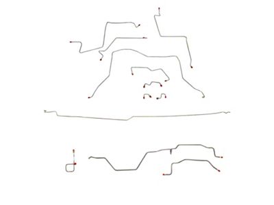 Fine Lines Complete Brake Line Kit; Stainless (95-97 4WD RAM 2500 Quad Cab w/ 8-Foot Box, 4-Wheel ABS & Manual Transmission)