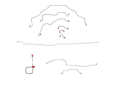 Fine Lines Complete Brake Line Kit; Stainless (95-97 2WD RAM 2500 Quad Cab w/ 6.4-Foot Box, 2-Wheel ABS & Manual Transmission)