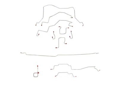 Fine Lines Complete Brake Line Kit; Stainless (98-01 4WD RAM 2500 Quad Cab w/ 8-Foot Box & 2-Wheel ABS)