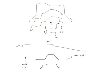 Fine Lines Complete Brake Line Kit; Steel (98-01 4WD RAM 2500 Quad Cab w/ 6.4-Foot Box & Rear Drum Brakes)