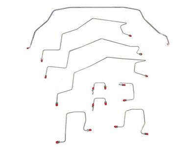 Fine Lines Complete Brake Line Kit; Steel (01-02 2WD RAM 2500 Regular Cab w/ 8-Foot Box, 4-Wheel ABS, Disc Brakes & Manual Transmission)