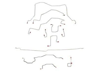 Fine Lines Complete Brake Line Kit; Stainless (98-01 4WD RAM 3500 Quad Cab DRW w/ 8-Foot Box & 2-Wheel ABS)