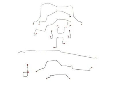 Fine Lines Complete Brake Line Kit; Stainless (98-01 4WD RAM 3500 Quad Cab SRW w/ 6.4-Foot Box & 2-Wheel ABS)