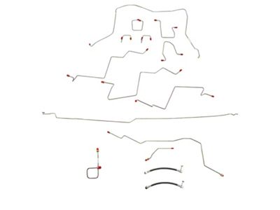 Fine Lines Complete Brake Line Kit; Stainless (01-02 4WD RAM 3500 Quad Cab SRW w/ 8-Foot Box & 4-Wheel ABS)