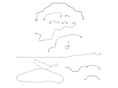 Fine Lines Complete Brake Line Kit; Stainless (95-97 2WD RAM 3500 Quad Cab SRW w/ 8-Foot Box & 4-Wheel ABS)