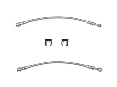 Fine Lines Braided Stainless Brake Hose Kit; Front (99-06 4WD Sierra 1500)