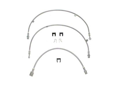 Fine Lines Braided Stainless Complete Brake Hose Kit; Front and Rear (05-06 2WD Sierra 1500)