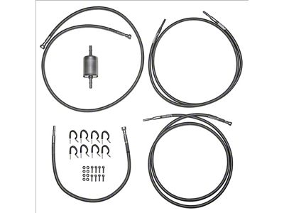 Fine Lines Quick Fix Fuel Line Kit; Braided Stainless (99-03 V8 Sierra 1500 Regular Cab)