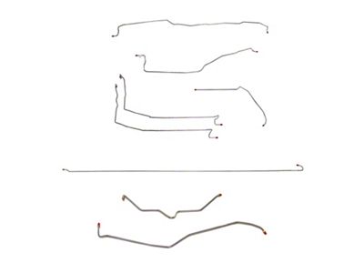 Fine Lines Complete Brake Line Kit; Stainless (01-06 4WD 6.6L Duramax, 8.1L Sierra 2500 HD w/ 8-Foot Long Box)