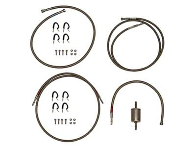 Fine Lines Quick Fix Fuel Line Kit; Braided Stainless (01-03 6.0L, 8.1L Sierra 2500 HD Regular Cab)