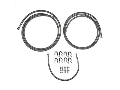 Fine Lines Quick Fix Fuel Line Kit; Braided Stainless (01-10 6.6L Duramax Sierra 2500 HD Extended Cab)