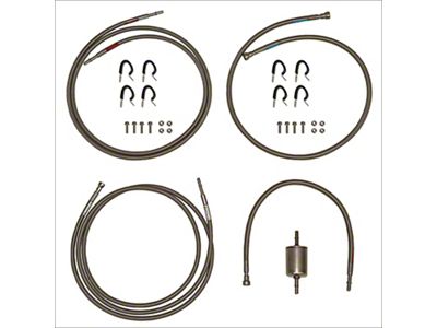 Fine Lines Quick Fix Fuel Line Kit; Braided Stainless (01-03 6.0L Sierra 2500 HD Crew Cab)