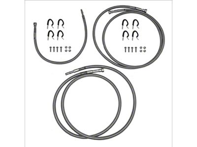 Fine Lines Quick Fix Fuel Line Kit; Braided Stainless (01-10 6.6L Duramax Sierra 2500 HD Regular Cab)