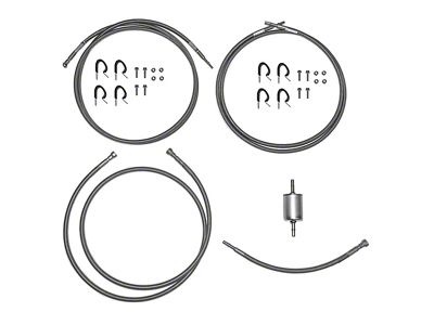 Fine Lines Quick Fix Fuel Line Kit; Braided Stainless (01-03 6.0L, 8.1L Sierra 2500 HD Extended Cab)