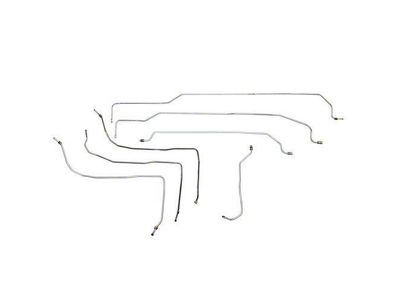 Fine Lines Fuel Lines; Stainless (01-03 6.0L, 8.1L Sierra 3500 HD Crew Cab w/ 8-Foot Long Box)