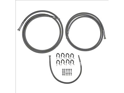 Fine Lines Quick Fix Fuel Line Kit; Braided Stainless (01-10 6.6L Duramax Sierra 3500 HD Extended Cab)