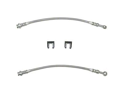 Fine Lines Braided Stainless Brake Hose Kit; Front (99-06 4WD Silverado 1500)