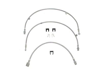 Fine Lines Braided Stainless Complete Brake Hose Kit; Front and Rear (05-06 2WD Silverado 1500)