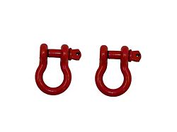 Fishbone Offroad 3/4-Inch D-Ring Shackles; Red