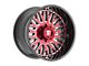 Fittipaldi Offroad FA07 Gloss Black Machined Face with Red Tint and Milled Windows 8-Lug Wheel; 22x12; -44mm Offset (11-14 Sierra 2500 HD)