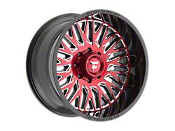 Fittipaldi Offroad FA07 Gloss Black Machined Face with Red Tint and Milled Windows 8-Lug Wheel; 22x12; -44mm Offset (15-19 Sierra 2500 HD)