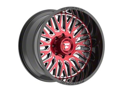 Fittipaldi Offroad FA07 Gloss Black Machined Face with Red Tint and Milled Windows 8-Lug Wheel; 22x12; -44mm Offset (15-19 Silverado 3500 HD SRW)