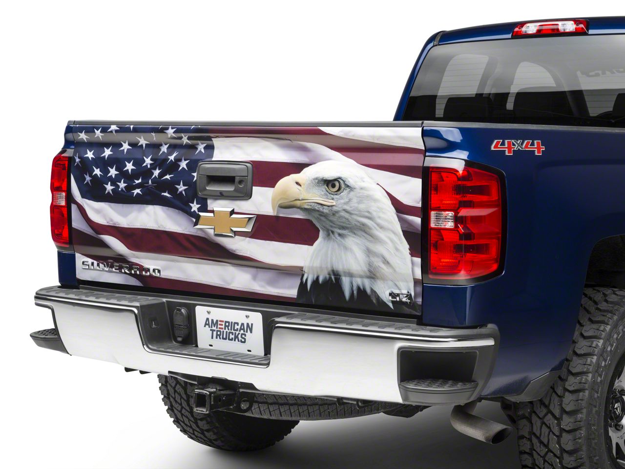 SEC10 Silverado 1500 Tailgate Decal; Flag and Eagle S103538 (07-25 ...