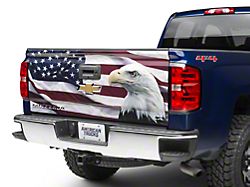 SEC10 Tailgate Decal; Flag and Eagle (07-25 Silverado 1500)