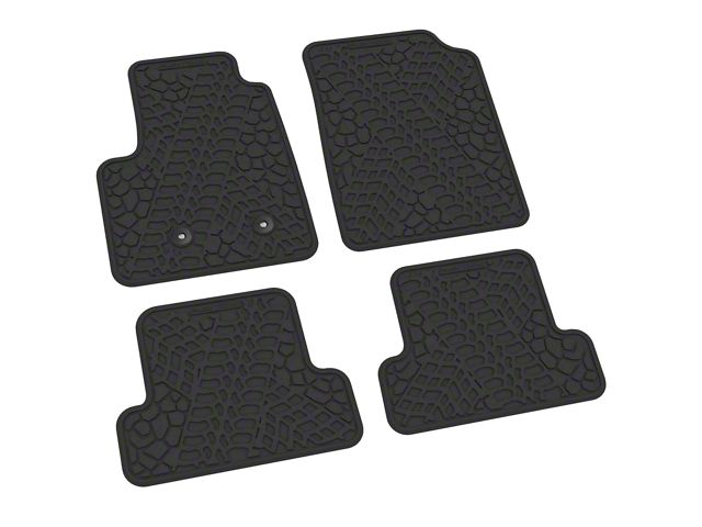 FLEXTREAD Factory Floorpan Fit Tire Tread/Scorched Earth Scene Front and Rear Floor Mats; Black (15-22 Colorado Crew Cab)