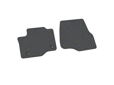 FLEXTREAD Factory Floorpan Fit Tire Tread/Scorched Earth Scene Front Floor Mats; Grey (17-22 F-250 Super Duty Regular Cab)