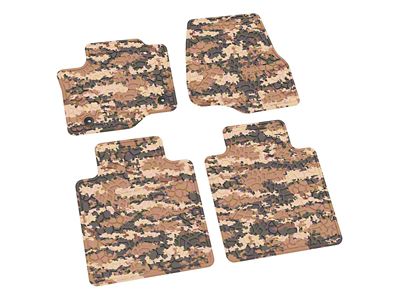 FLEXTREAD Factory Floorpan Fit Tire Tread/Scorched Earth Scene Front and Rear Floor Mats; Cyberflage Camouflage (17-22 F-350 Super Duty SuperCab, SuperCrew)