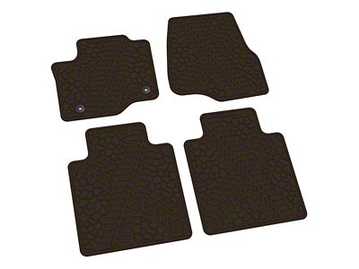 FLEXTREAD Factory Floorpan Fit Tire Tread/Scorched Earth Scene Front and Rear Floor Mats; Brown (17-22 F-350 Super Duty SuperCab, SuperCrew)