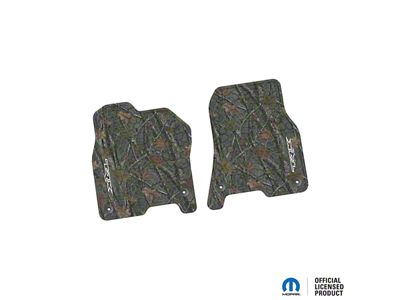 Factory Floorpan Fit Tire Tread/Scorched Earth Scene Front Floor Mats with White TRX Insert; Rugged Woods (19-24 RAM 1500)