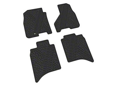 FLEXTREAD Factory Floorpan Fit Tire Tread/Scorched Earth Scene Front and Rear Floor Mats; Black (10-11 RAM 2500 Crew Cab)