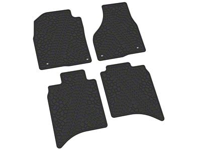 FLEXTREAD Factory Floorpan Fit Tire Tread/Scorched Earth Scene Front and Rear Floor Mats; Black (12-18 RAM 2500 Crew Cab)