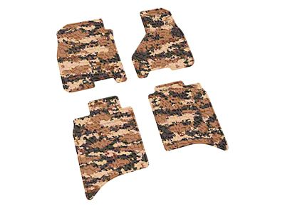 FLEXTREAD Factory Floorpan Fit Tire Tread/Scorched Earth Scene Front and Rear Floor Mats; Cyberflage Camouflage (10-11 RAM 3500 Crew Cab, Mega Cab)