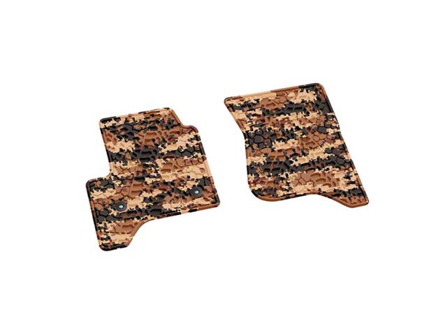 FLEXTREAD Factory Floorpan Fit Tire Tread/Scorched Earth Scene Front Floor Mats; Cyberflage Camouflage (14-18 Sierra 1500 Regular Cab)