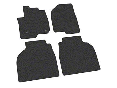 FLEXTREAD Factory Floorpan Fit Tire Tread/Scorched Earth Scene Front and Rear Floor Mats; Black (20-24 Sierra 2500 HD Crew Cab)