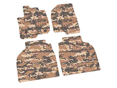 FLEXTREAD Factory Floorpan Fit Tire Tread/Scorched Earth Scene Front and Rear Floor Mats; Cyberflage Camouflage (20-24 Sierra 2500 HD Crew Cab)