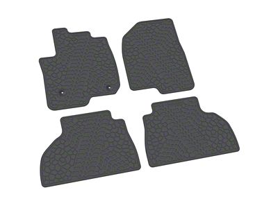 Factory Floorpan Fit Tire Tread/Scorched Earth Scene Front and Rear Floor Mats; Grey (20-25 Sierra 2500 HD Double Cab)