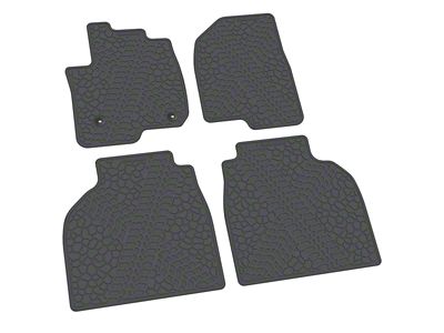 Factory Floorpan Fit Tire Tread/Scorched Earth Scene Front and Rear Floor Mats; Grey (20-25 Sierra 2500 HD Crew Cab)