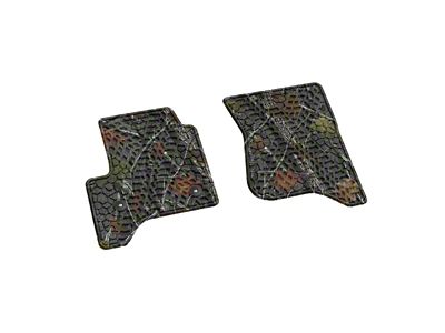 FLEXTREAD Factory Floorpan Fit Tire Tread/Scorched Earth Scene Front Floor Mats; Rugged Woods Camouflage (15-19 Sierra 2500 HD Regular Cab)