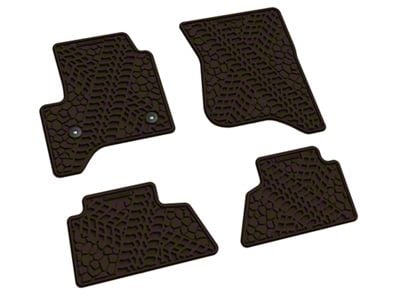 FLEXTREAD Factory Floorpan Fit Tire Tread/Scorched Earth Scene Front and Rear Floor Mats; Brown (15-19 Sierra 2500 HD Crew Cab)