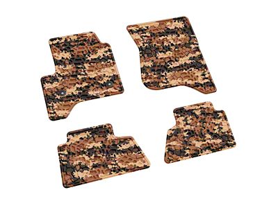 FLEXTREAD Factory Floorpan Fit Tire Tread/Scorched Earth Scene Front and Rear Floor Mats; Cyberflage Camouflage (15-19 Sierra 3500 HD Crew Cab)