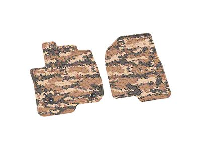 FLEXTREAD Factory Floorpan Fit Tire Tread/Scorched Earth Scene Front Floor Mats; Cyberflage Camouflage (20-24 Sierra 3500 HD Regular Cab)