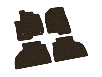 FLEXTREAD Factory Floorpan Fit Tire Tread/Scorched Earth Scene Front and Rear Floor Mats; Brown (20-24 Sierra 3500 HD Double Cab)