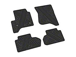 Factory Floorpan Fit Tire Tread/Scorched Earth Scene Front and Rear Floor Mats; Black (15-19 Silverado 2500 HD Double Cab)