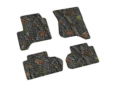 FLEXTREAD Factory Floorpan Fit Tire Tread/Scorched Earth Scene Front and Rear Floor Mats; Rugged Woods Camouflage (15-19 Silverado 2500 HD Double Cab)