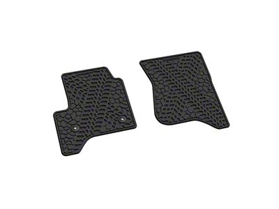 Factory Floorpan Fit Tire Tread/Scorched Earth Scene Front Floor Mats; Black (15-19 Silverado 2500 HD Regular Cab)